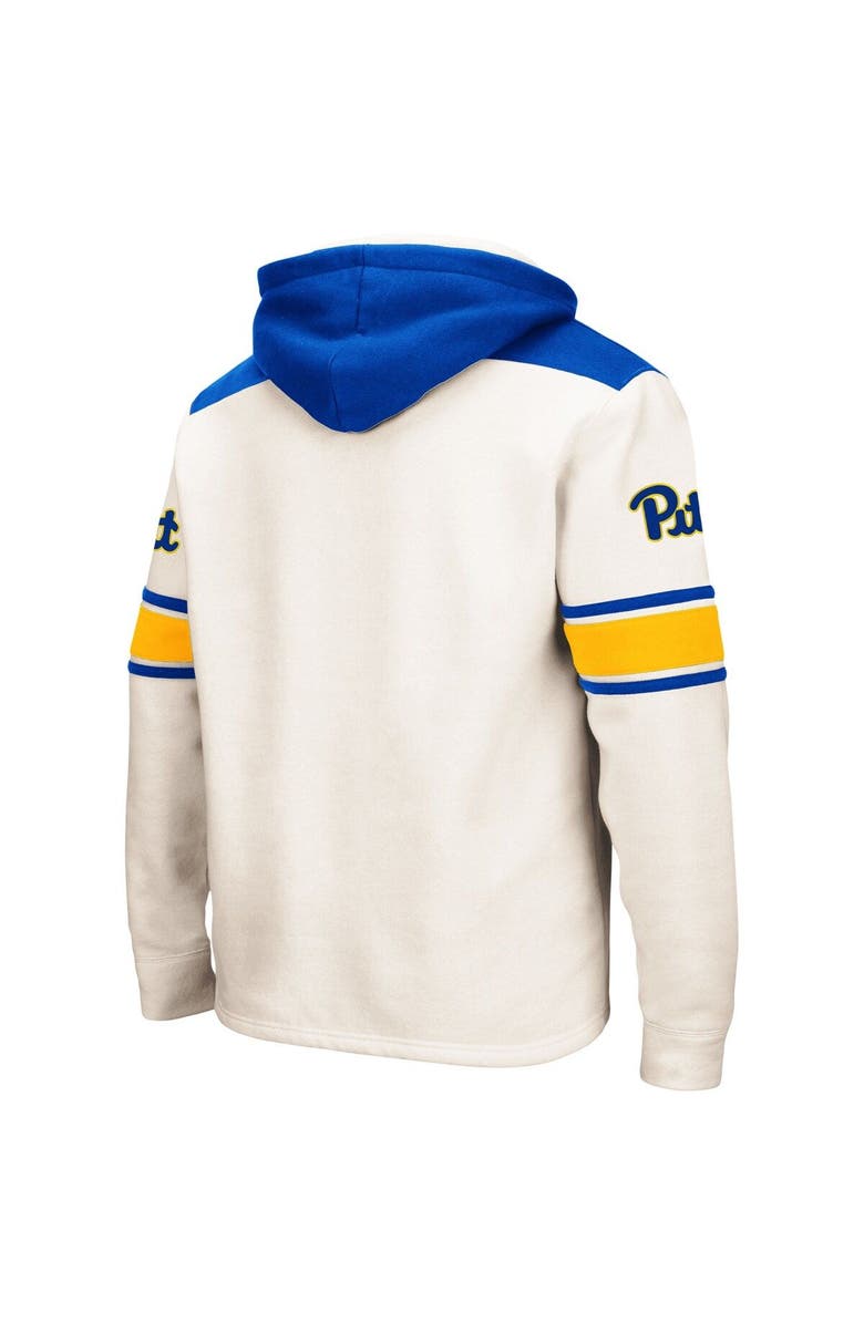 COLOSSEUM Men's Colosseum Cream Pitt Panthers 2.0 Lace-Up Pullover Hoodie, Alternate, color, Cream