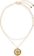 BP. Layered Floral Pendant Necklace