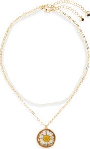 BP. Layered Floral Pendant Necklace