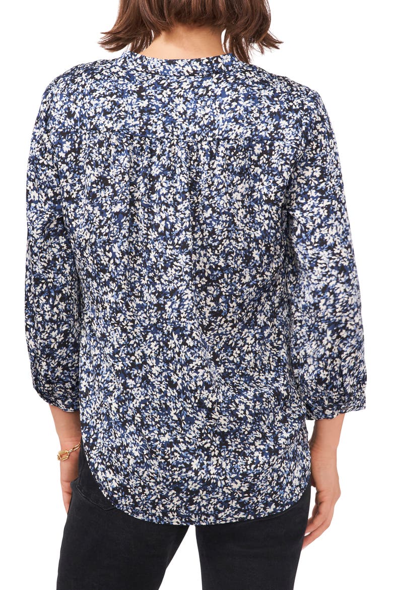 Fresh Blooms V-Neck Top, Alternate, color, VINTAGE BLUE