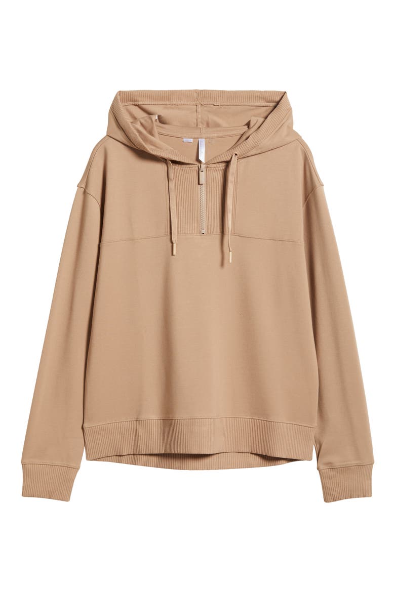 Horizon Line Quarter Zip Hoodie, Alternate, color, NATURAL