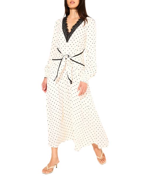 Polka Dot Tie Maxi Dress