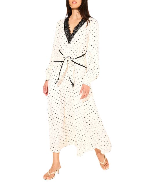 Mint Velvet Polka Dot Tie Maxi Dress In Neutral