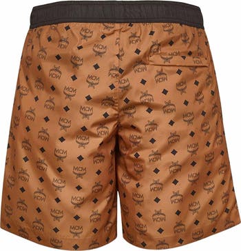 Monogram Print Swim Trunks