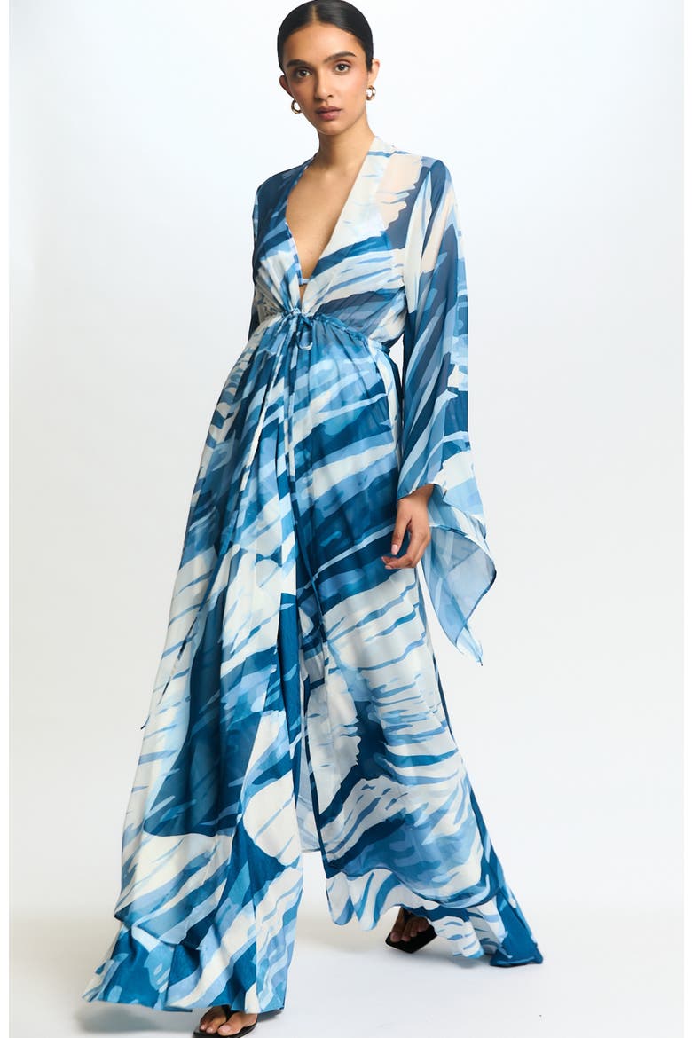 Chiffon Duster Loa, Main, color, Loa Blu