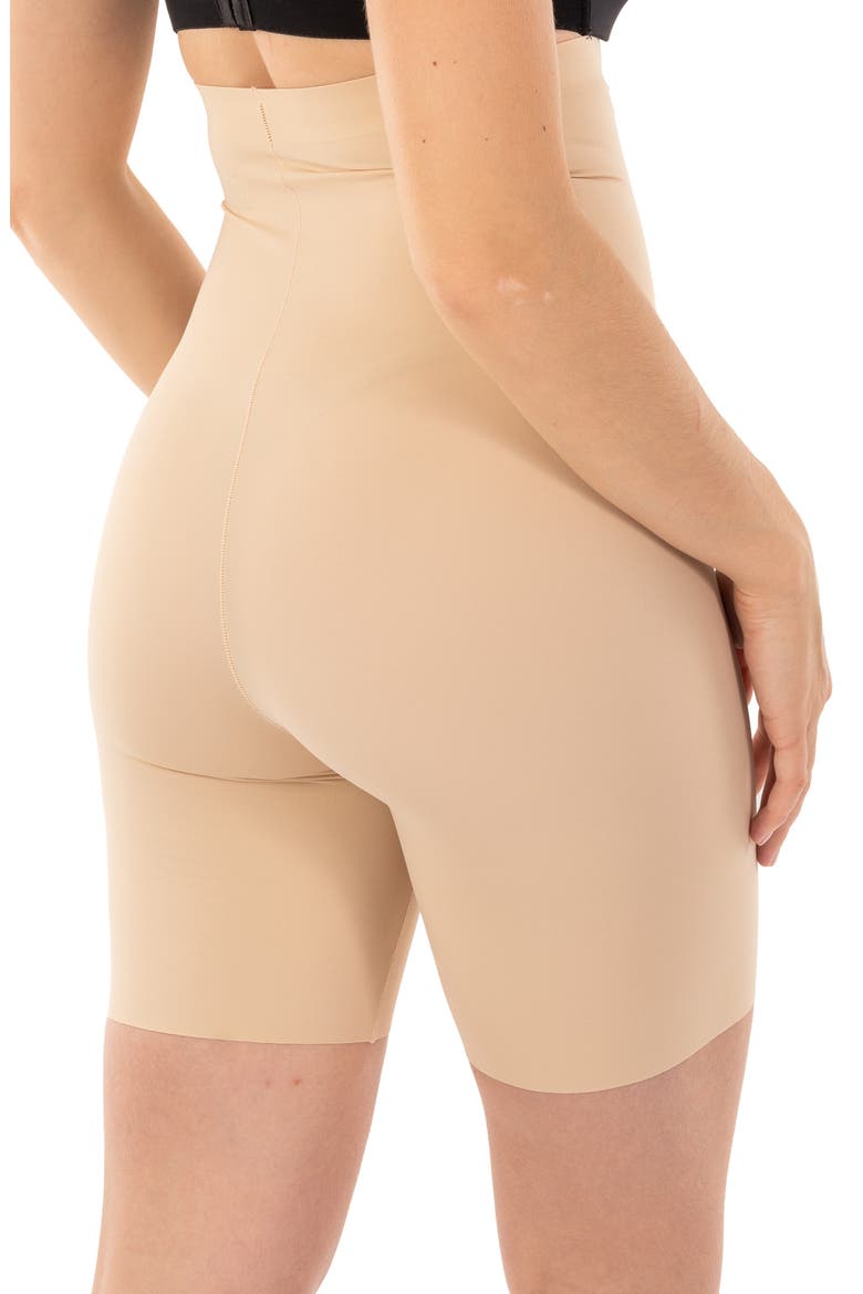 Extra Hi Waist Long Boy Leg Shaper with Targeted Double Front Panel, Alternate, color, NUDE