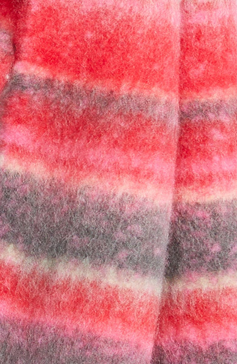 Damson Madder Fluffy Stripe Scarf, Alternate, color, Pink