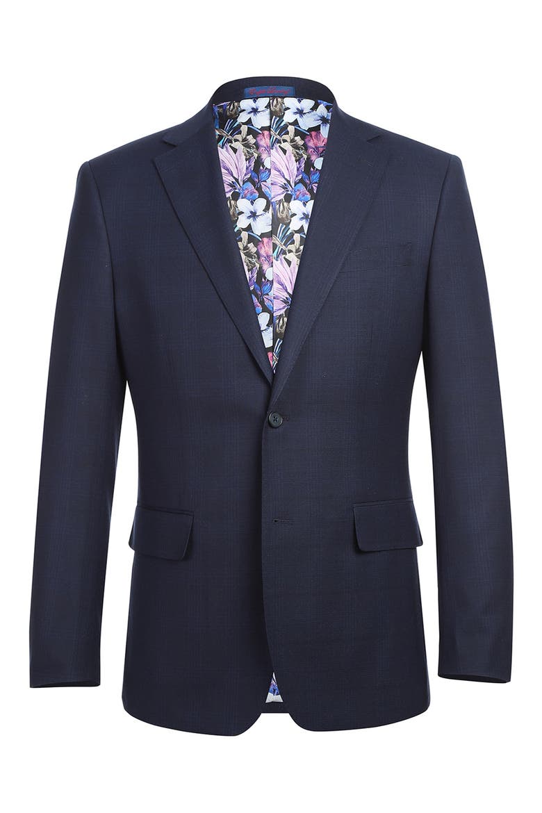 Notched Lapel Two-Piece Suit, Alternate, color, NAVY