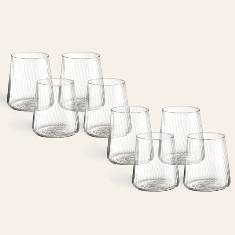 Poznan Optical Glass Water Glass 13 oz Transparent Set of 8