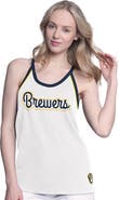 G-III 4HER BY CARL BANKS Women's G-III 4Her by Carl Banks  White Milwaukee Brewers Curveball Tank Top