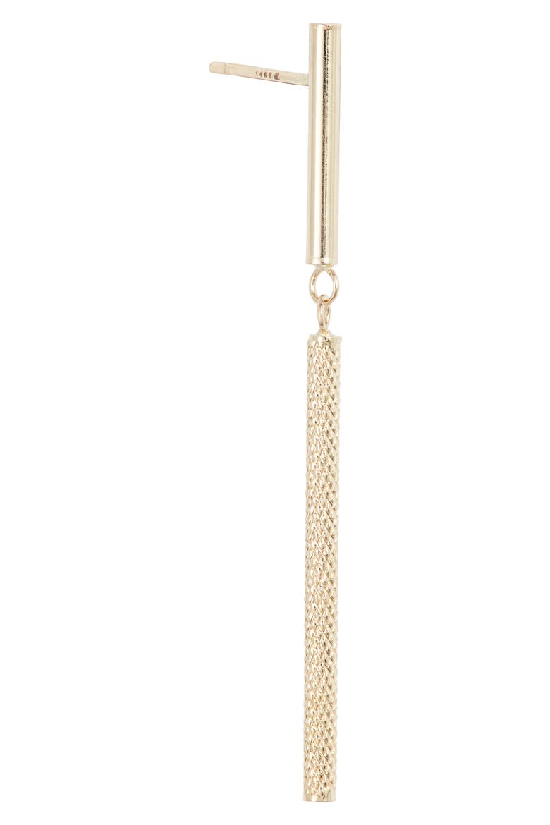 14K Gold Cylinder Linear Drop Earrings (Nordstrom Exclusive), Alternate, color, YELLOW GOLD