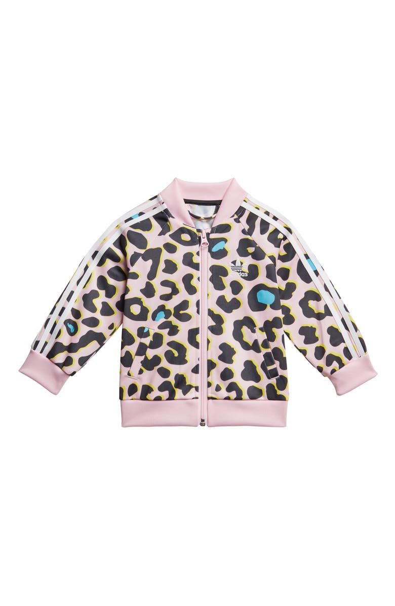 adidas Originals Leopard Print Recycled Polyester Tracksuit, Alternate, color, 