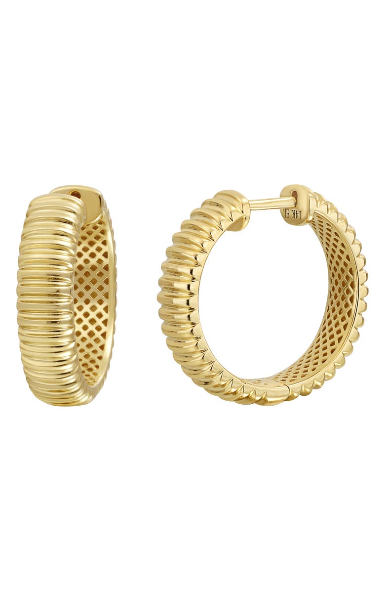 Bony Levy 14K Gold Textured Hoop Earrings, Main, color, 14K Yellow Gold