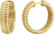 Bony Levy 14K Gold Textured Hoop Earrings