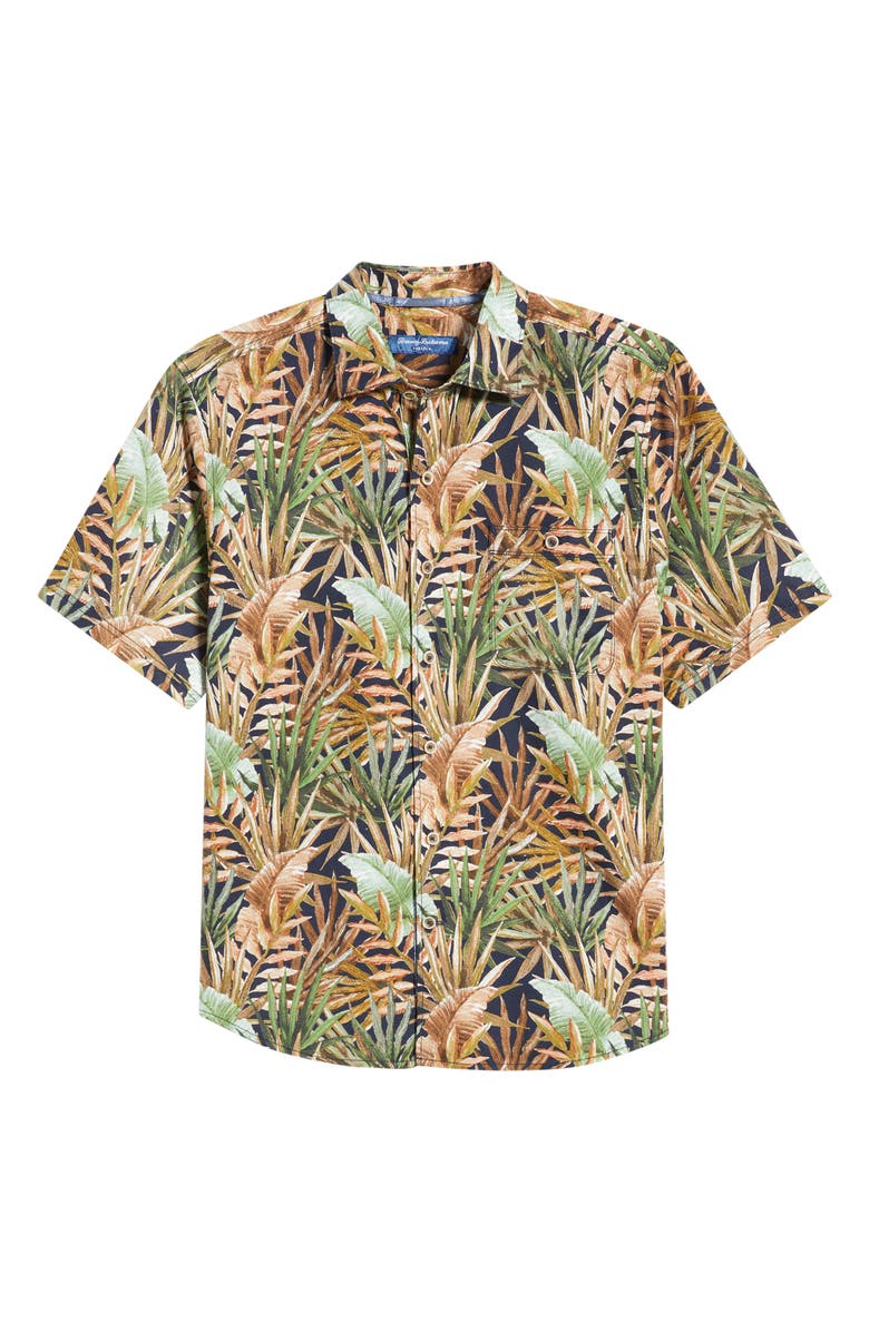 Tommy Bahama Tortola Jungle Trek Short Sleeve Button-Up Shirt, Alternate, color, Olive Tree