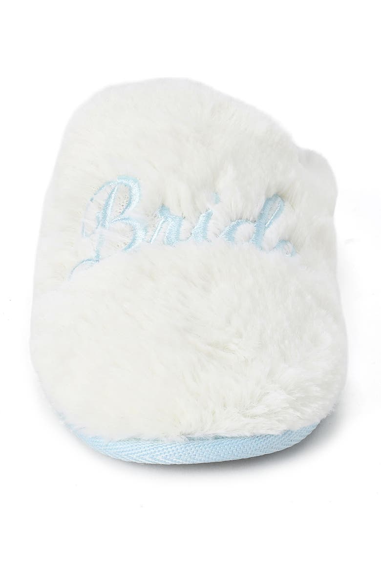 DEARFOAMS Bride Faux Fur Slipper, Alternate, color, Cream