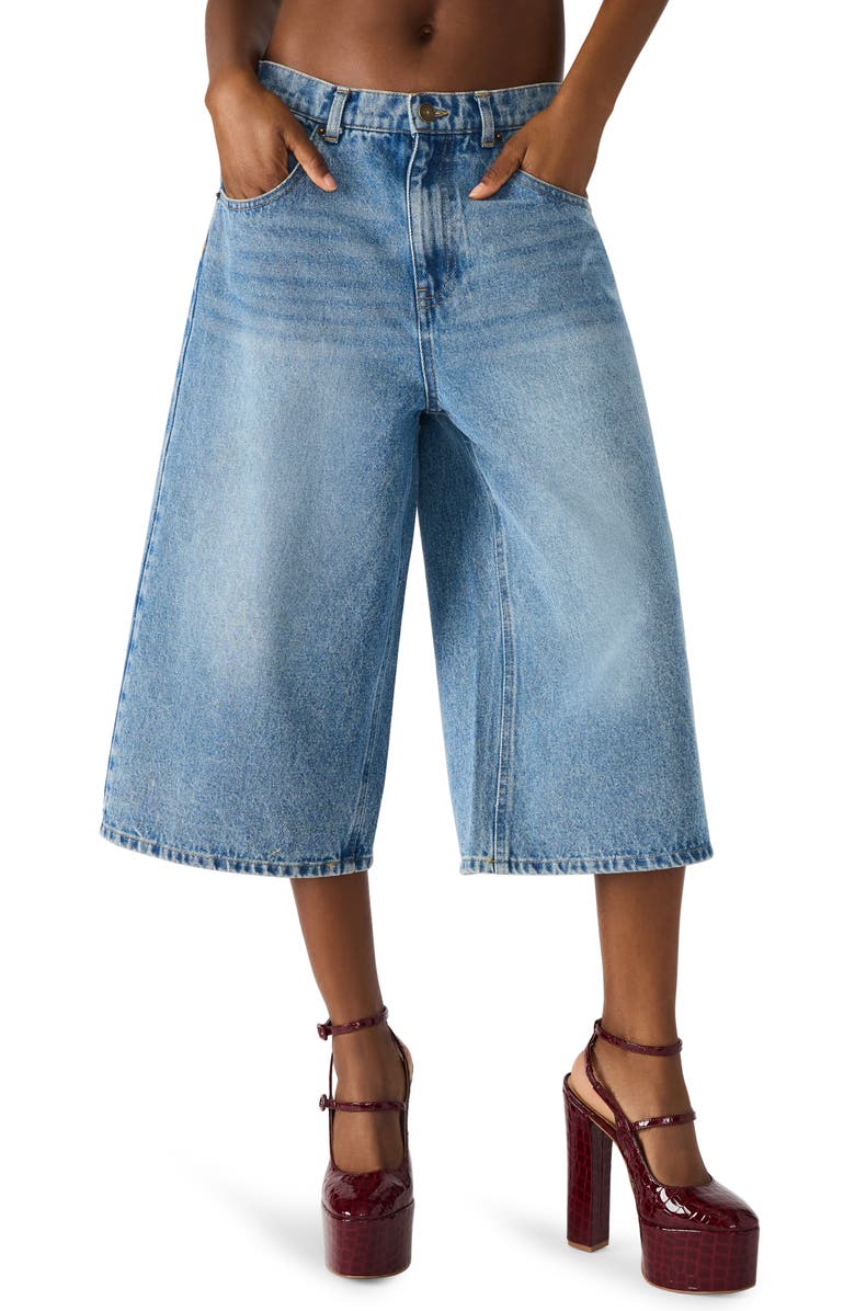 Steve Madden Brea Low Rise Longline Bermuda Denim Shorts, Main, color,