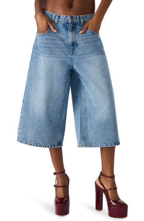 Brea Low Rise Longline Bermuda Denim Shorts (Forever Blue)