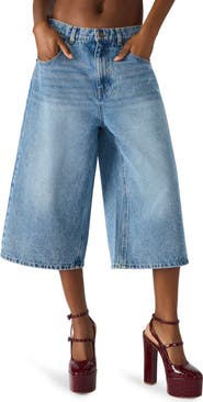 Steve Madden Brea Low Rise Longline Bermuda Denim Shorts