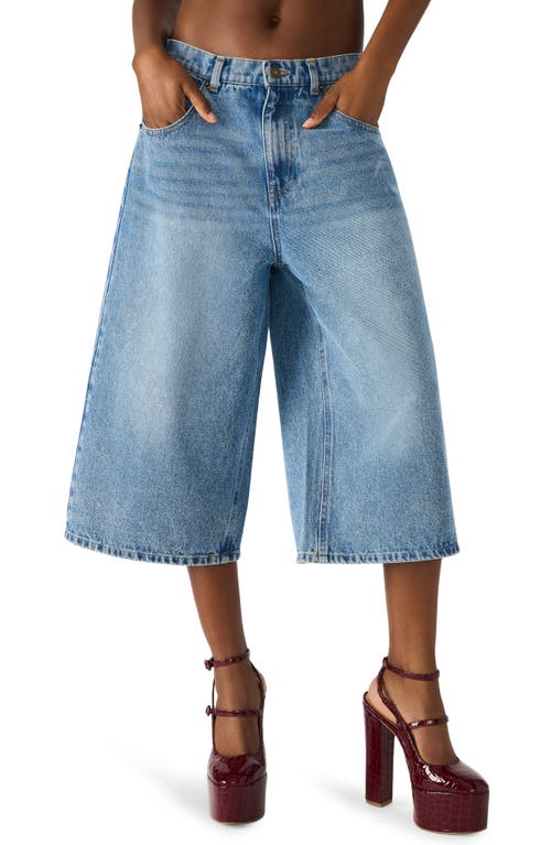 Steve Madden Brea Low Rise Longline Bermuda Denim Shorts In Animal Print