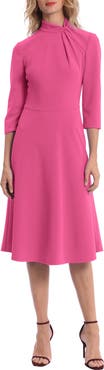 Donna Morgan Twist Collar Fit & Flare Dress
