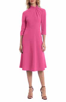 Donna Morgan Twist Collar Fit & Flare Dress