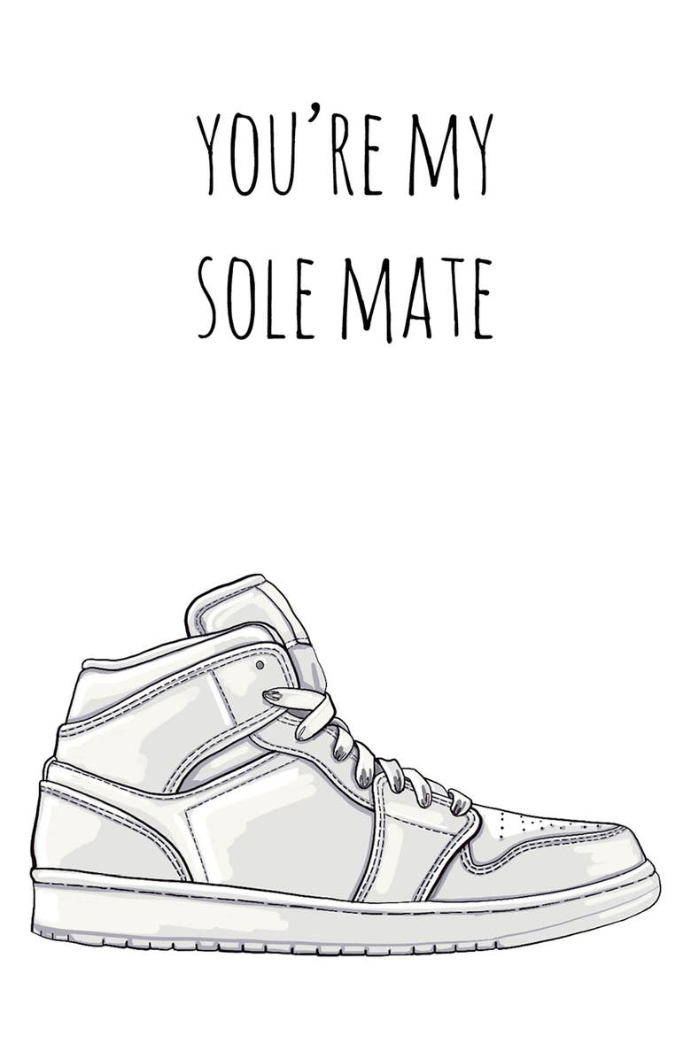 Noted By Copine Sole Mate Greeting Card, Alternate, color, White