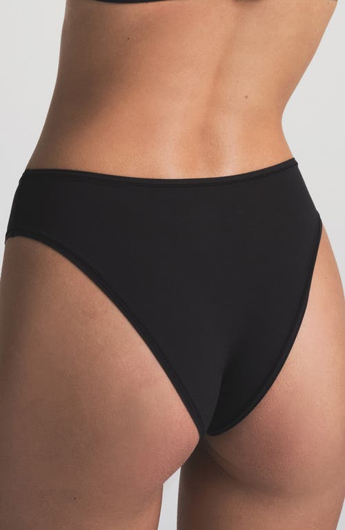 Skims Fits Everybody Mid-rise Stretch-jersey Briefs In Onyx