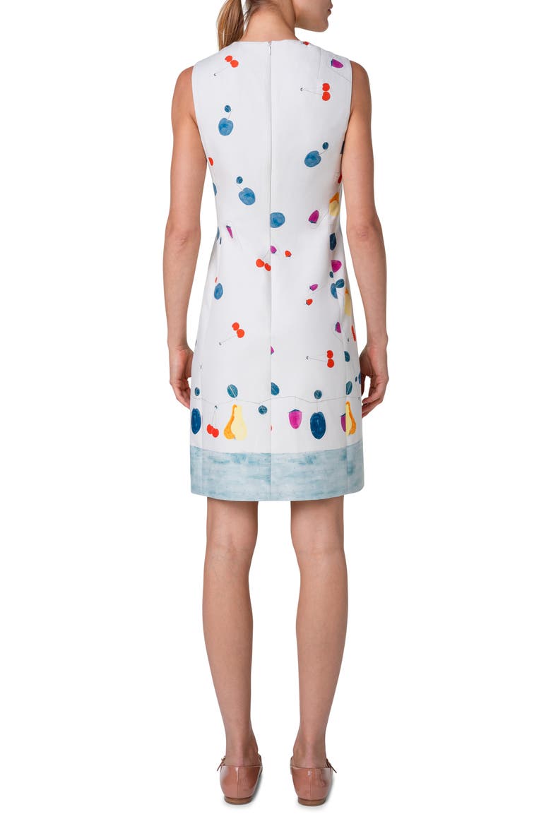 Fruit Print Cotton & Silk Blend Sheath Dress, Alternate, color, GREIGE-MULTICOLOR