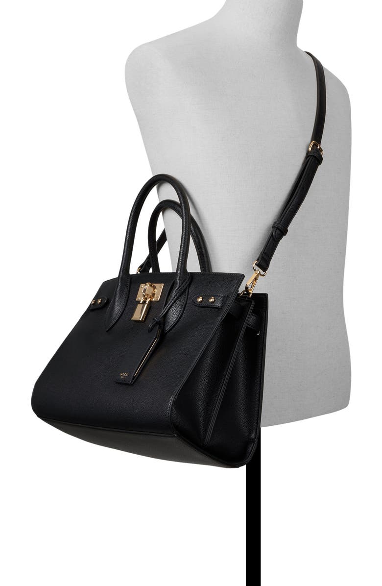 ALDO Jackie Faux Leather Tote, Alternate, color, Black