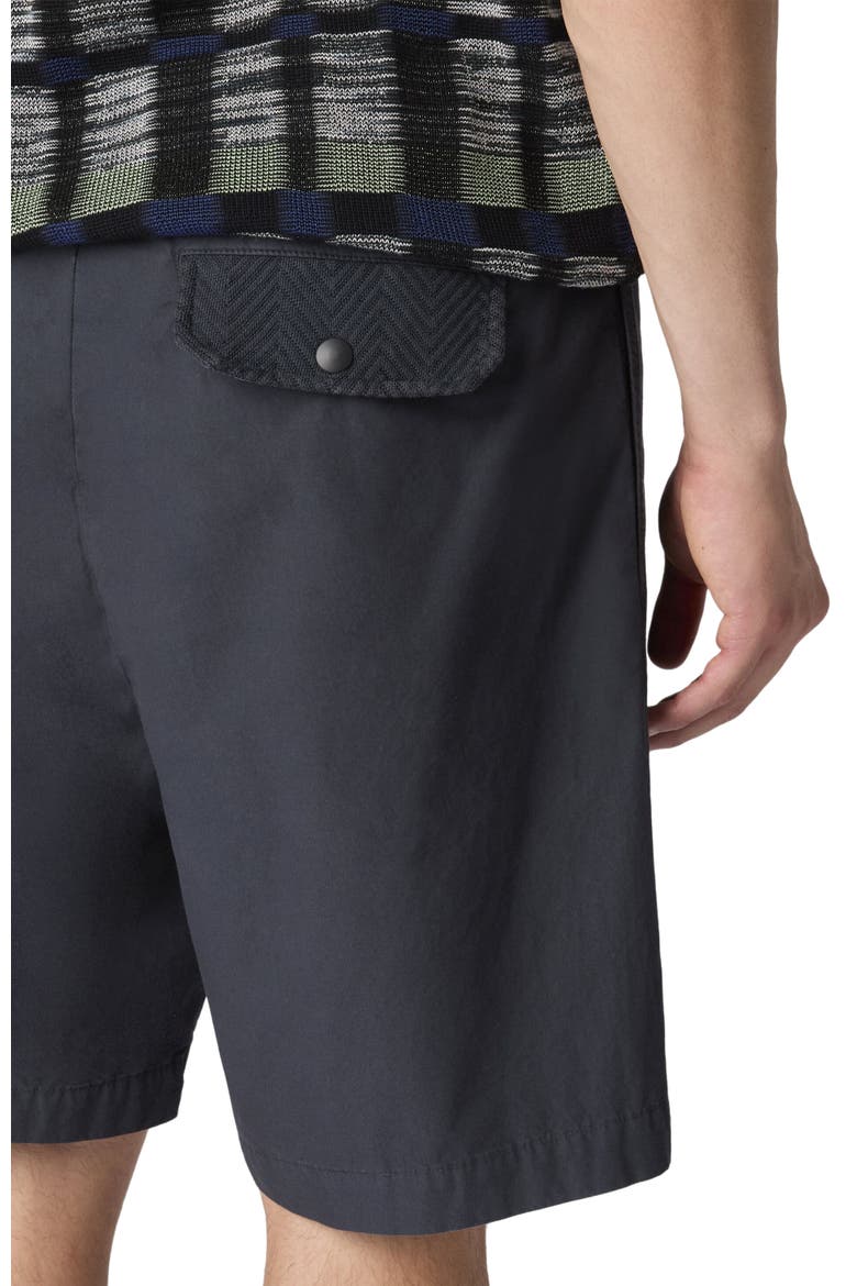 Cotton Canvas Bermuda Shorts With Zigzag Insert, Alternate, color, Beige& White