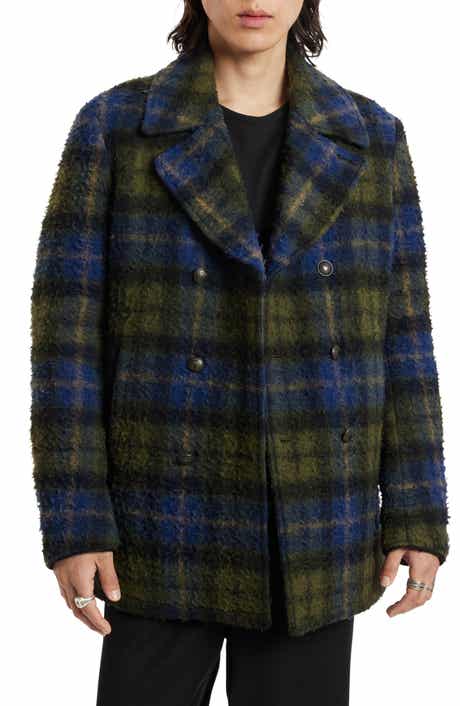 Carlos Plaid Wool Blend Peacoat
