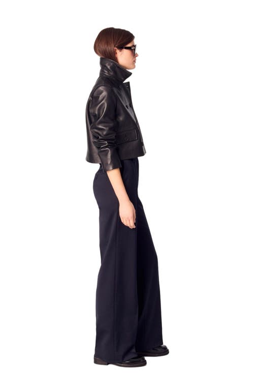 Maje Suit Trousers With Pintucks In Navy
