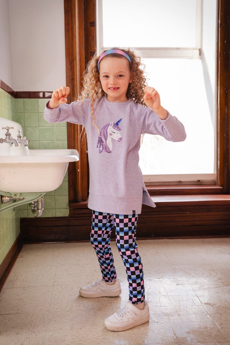 Brushed Jersey Sequin Unicorn Tunic, Alternate, color, Violet