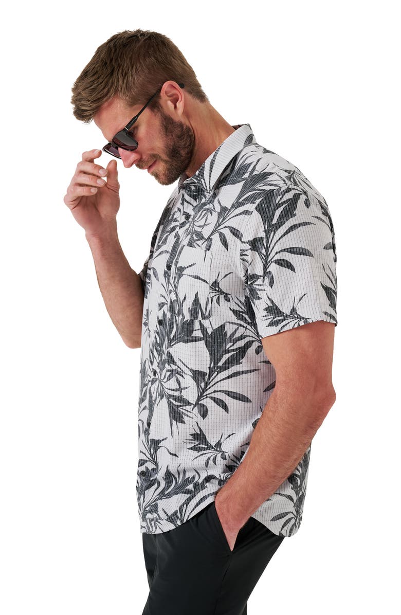 TravisMathew Light Map Short Sleeve Button-Up Shirt, Alternate, color,