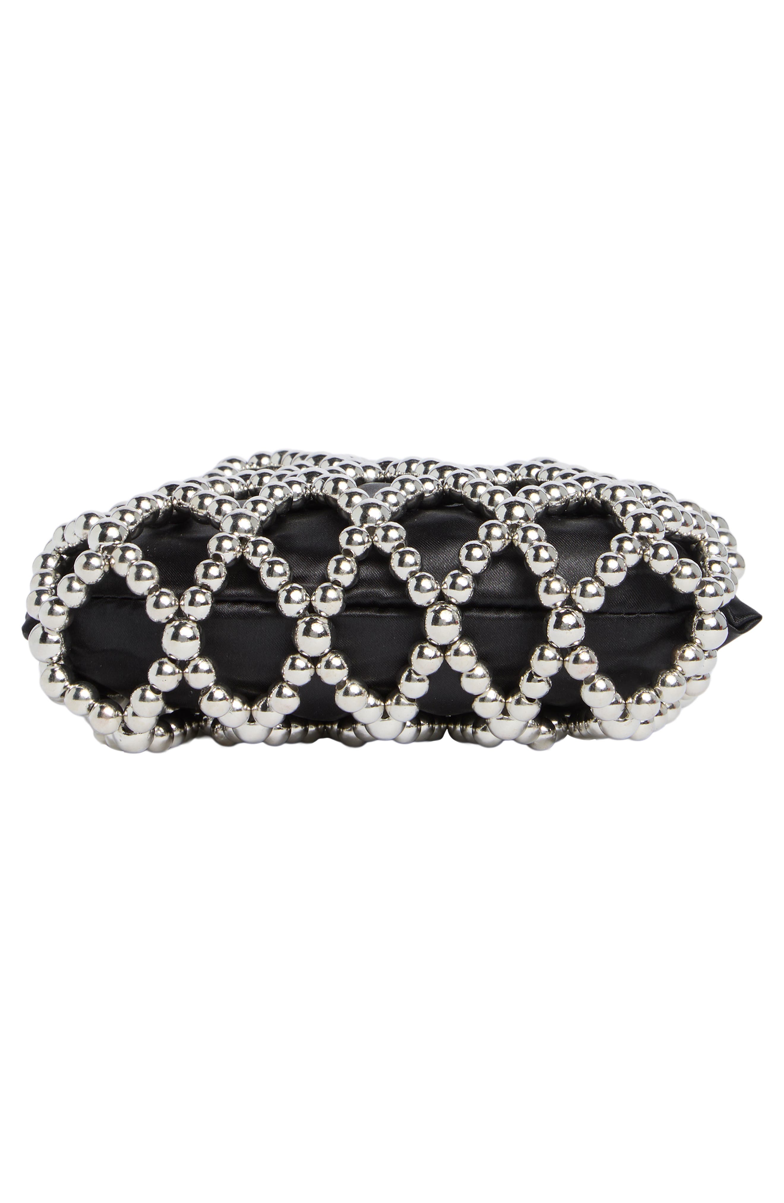 BCBG Beaded Cage Mini Bag, Alternate, color, Black