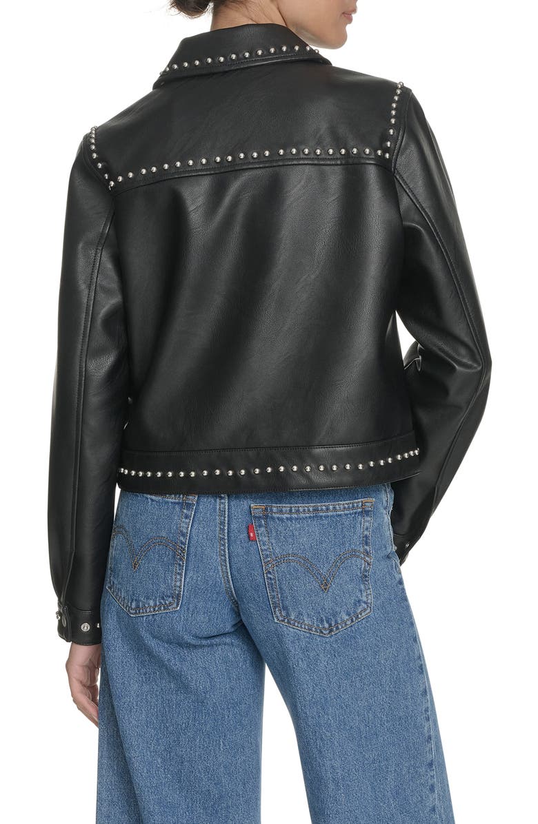 Levi's<sup>®</sup> Studded Faux Leather Jacket, Alternate, color, Black