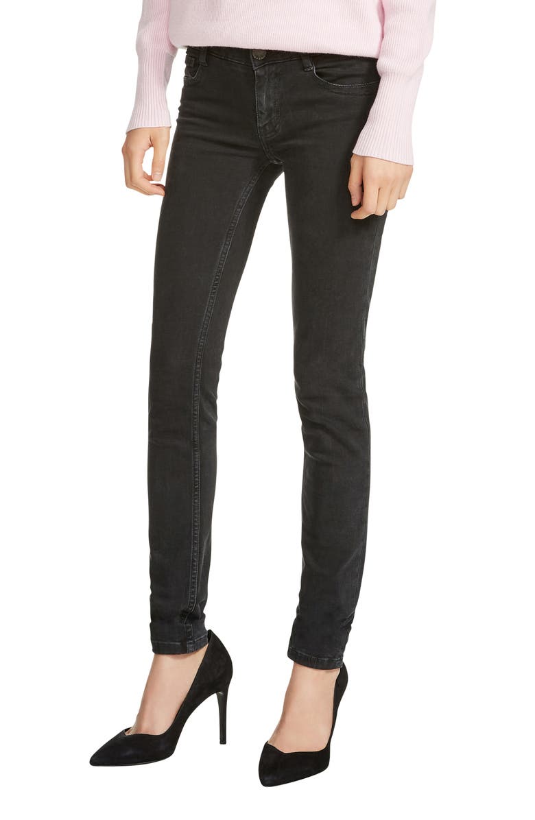 maje Low Rise Skinny Jeans, Main, color, Anthracite