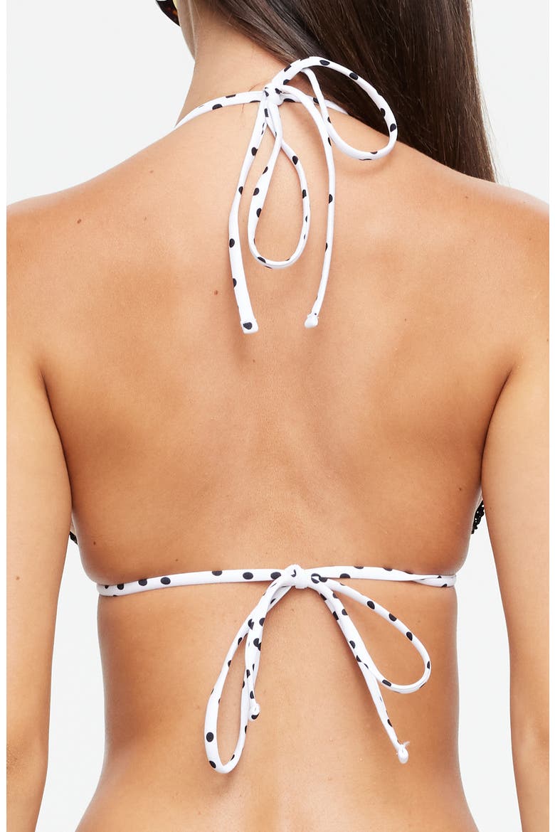 Azuri Polka Dot Triangle Bikini Top, Alternate, color, PORCELAIN POLKA