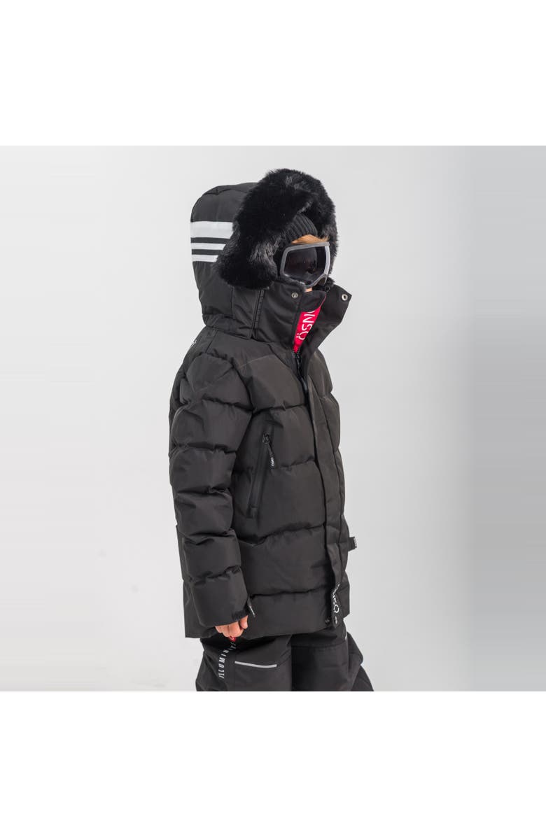 ÖSNO Rafa Luxury Snowsuit Jacket and Snowpant, Alternate, color, Black Fur