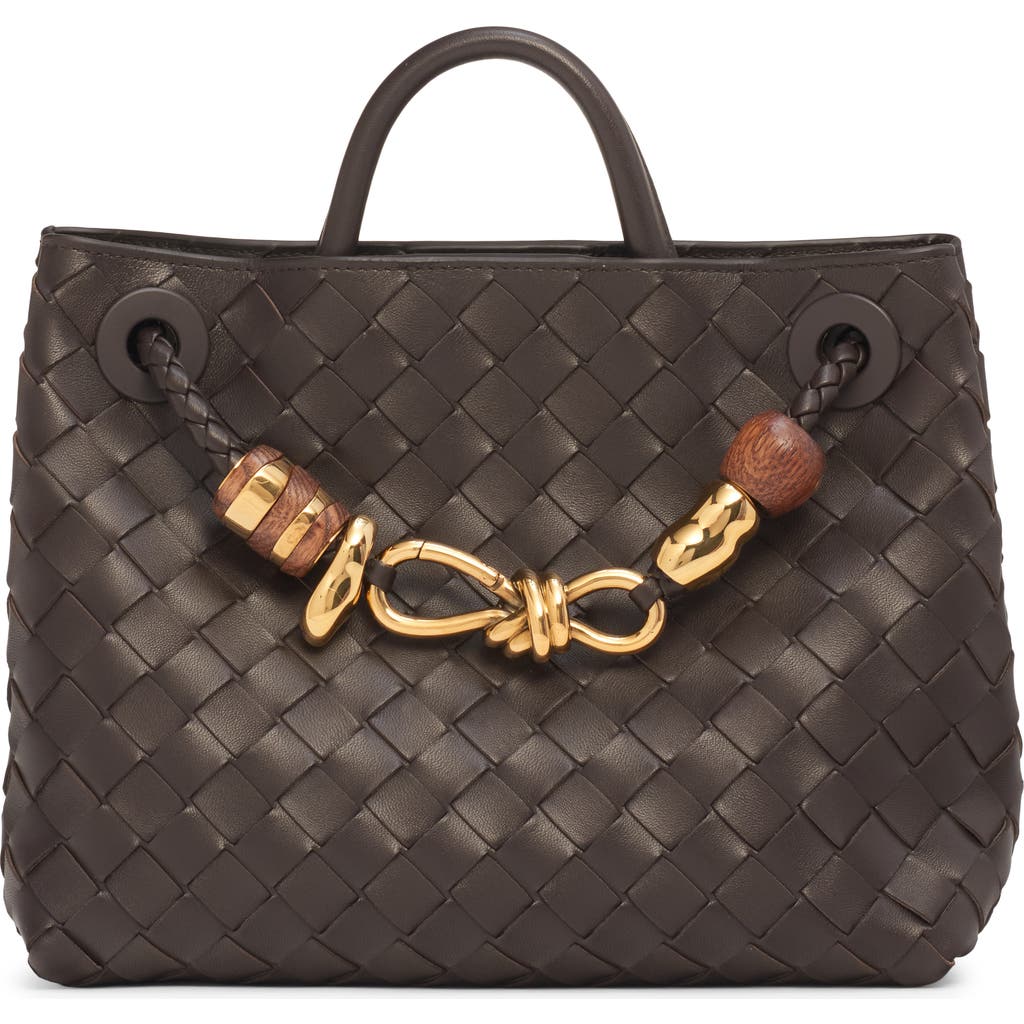 Bottega Veneta Small Andiamo Bead Intrecciato Leather Top Handle Bag
