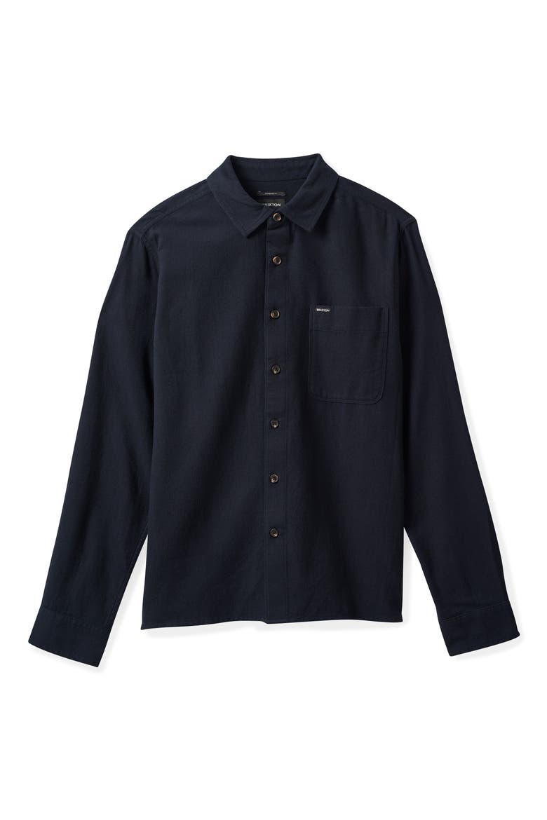Hastings Solid Flannel Button-Up Shirt, Main, color, BLACK