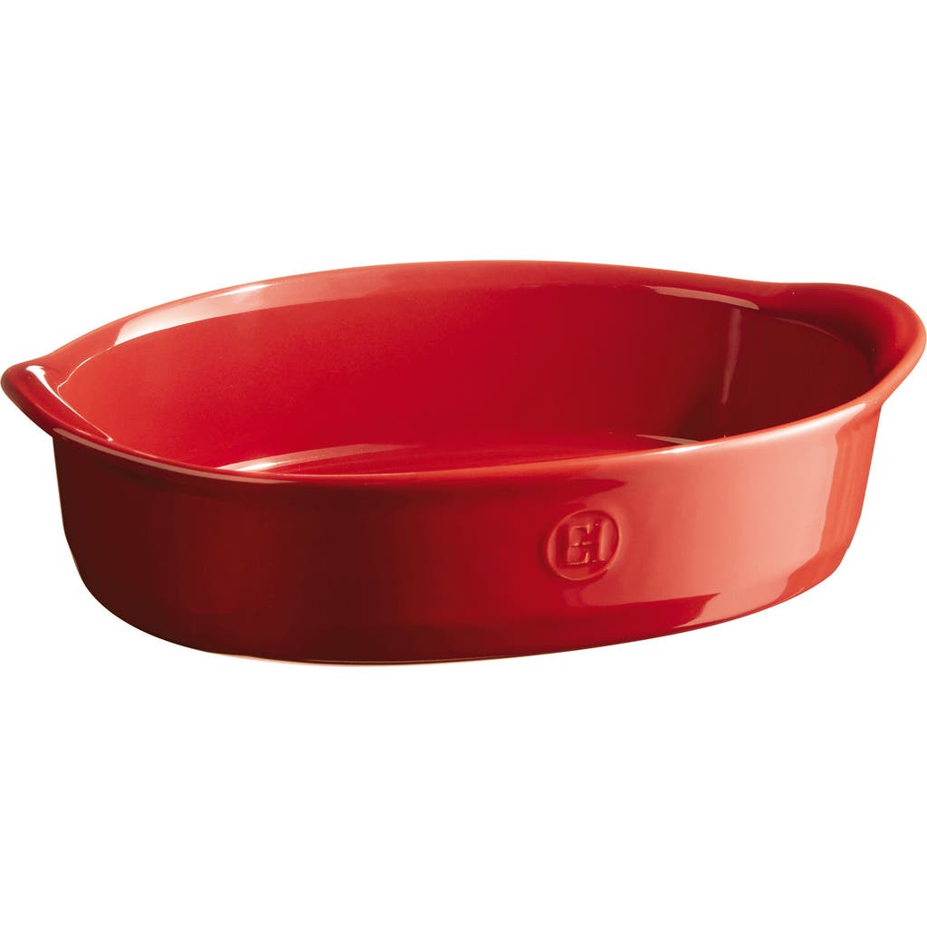 Emile Henry Ultime Small Oval Baking Dish In Burgundy