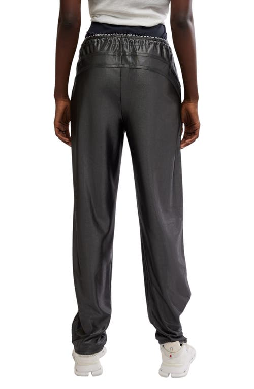Free People Roll With It Drawcord Pants In Gun Metal