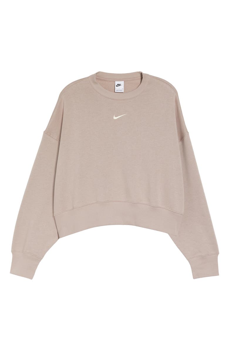 Nike Phoenix Fleece Crewneck Sweatshirt, Alternate, color, Diffused Taupe/ Sail