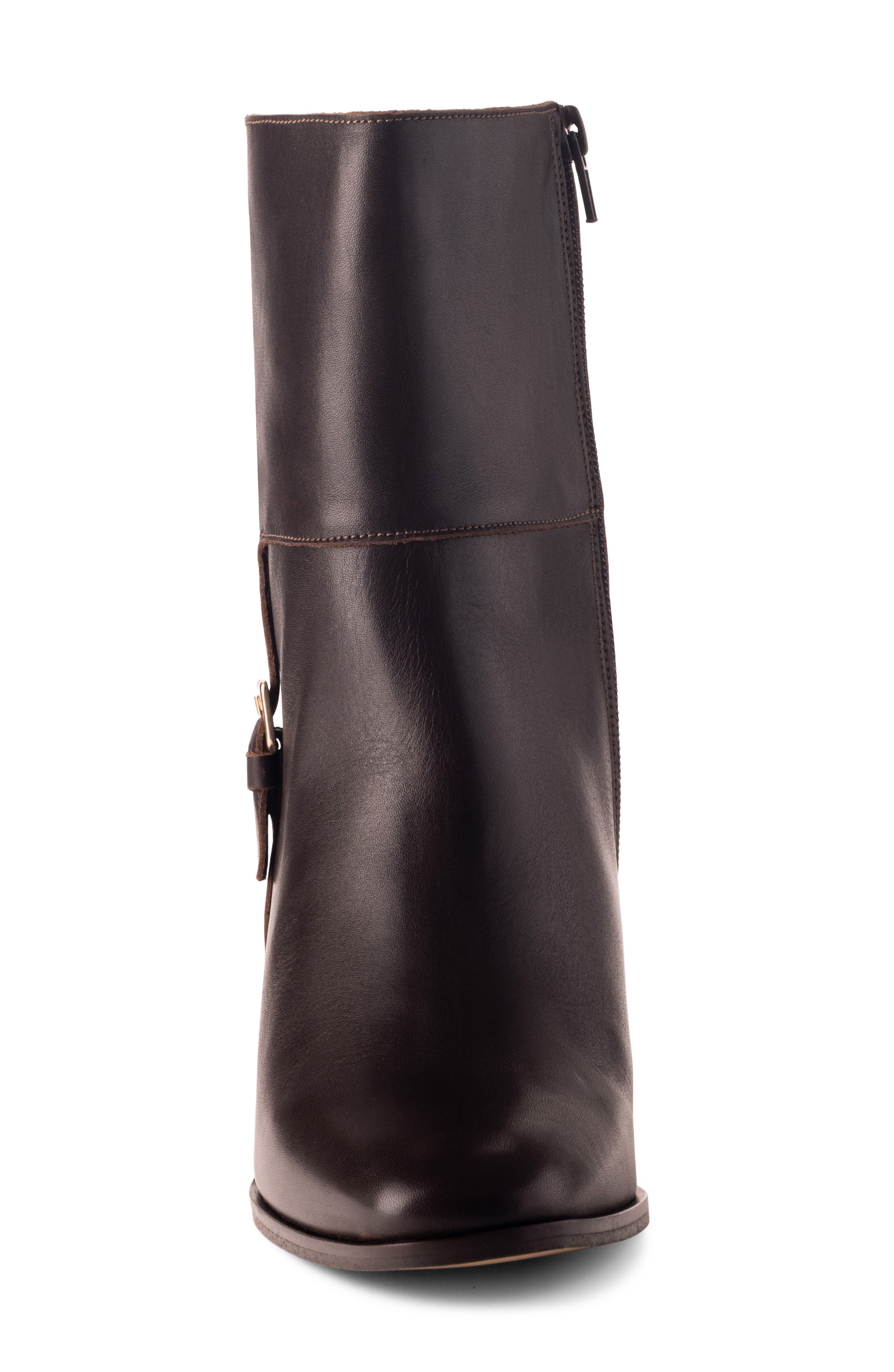 Venetia Leather Bootie, Alternate, color, DARK BROWN LEATHER