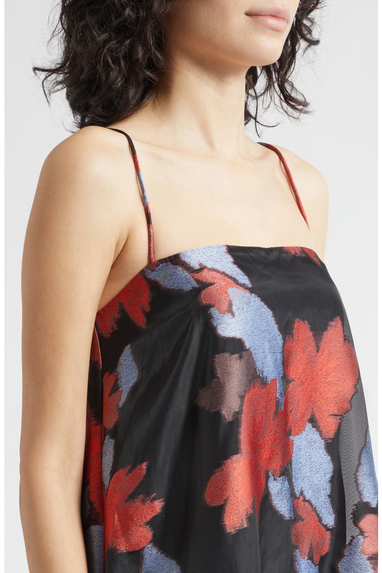 Delfina Floral Jacquard Organza Evening Dress, Alternate, color, NIGHT GARDEN