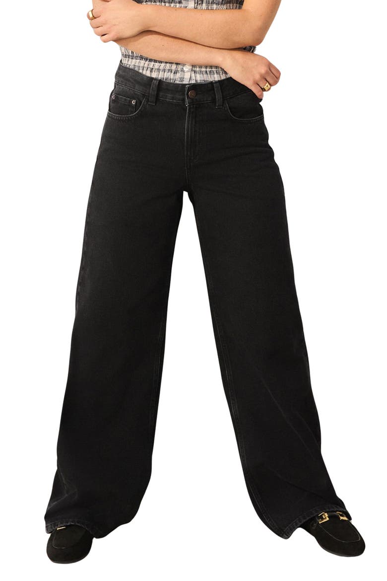 Wide Leg Jeans, Main, color, BLACK