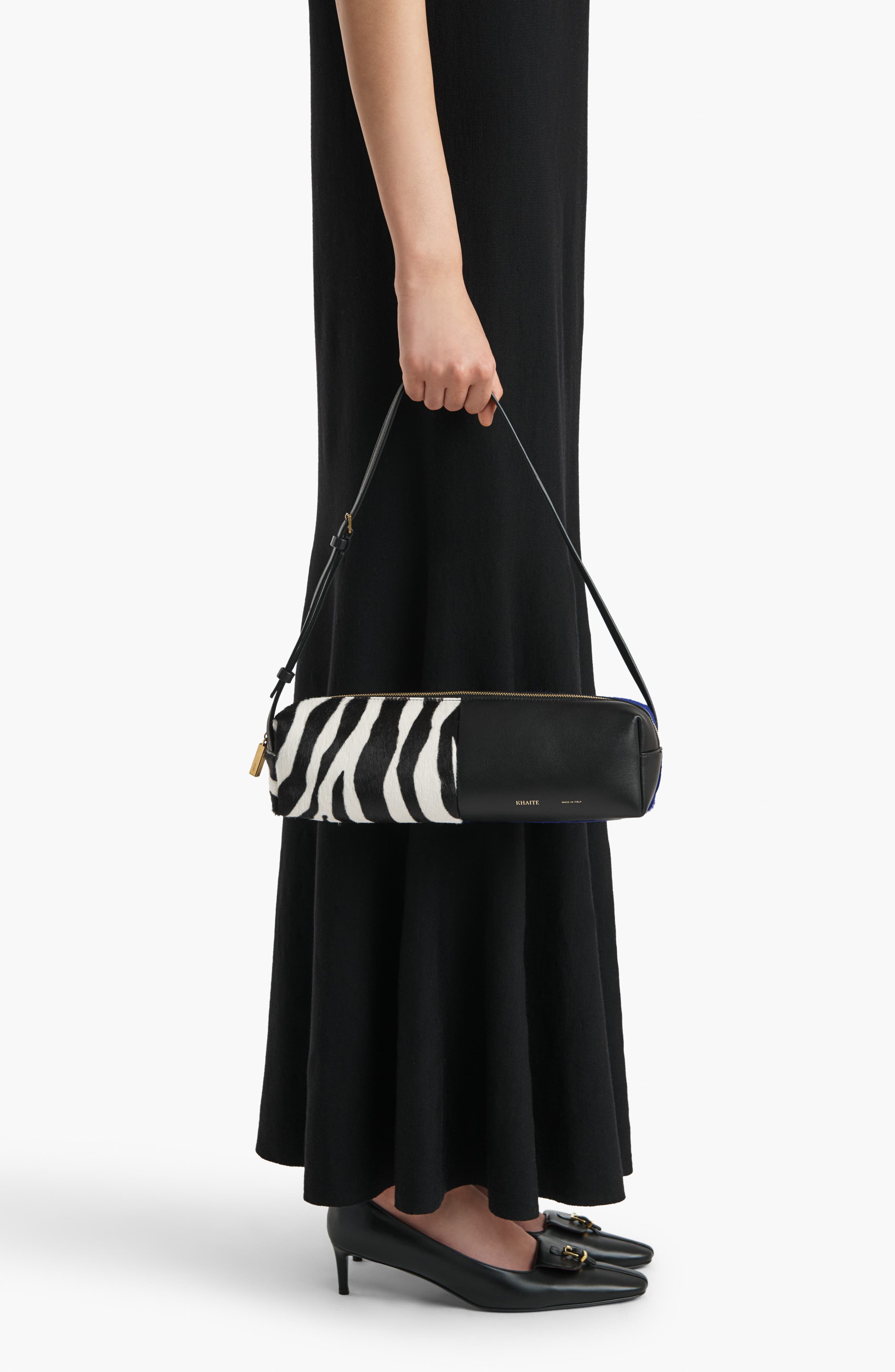 Khaite Kye Leather 
Genuine Calf Hair East/West Shoulder Bag, Alternate, color, 