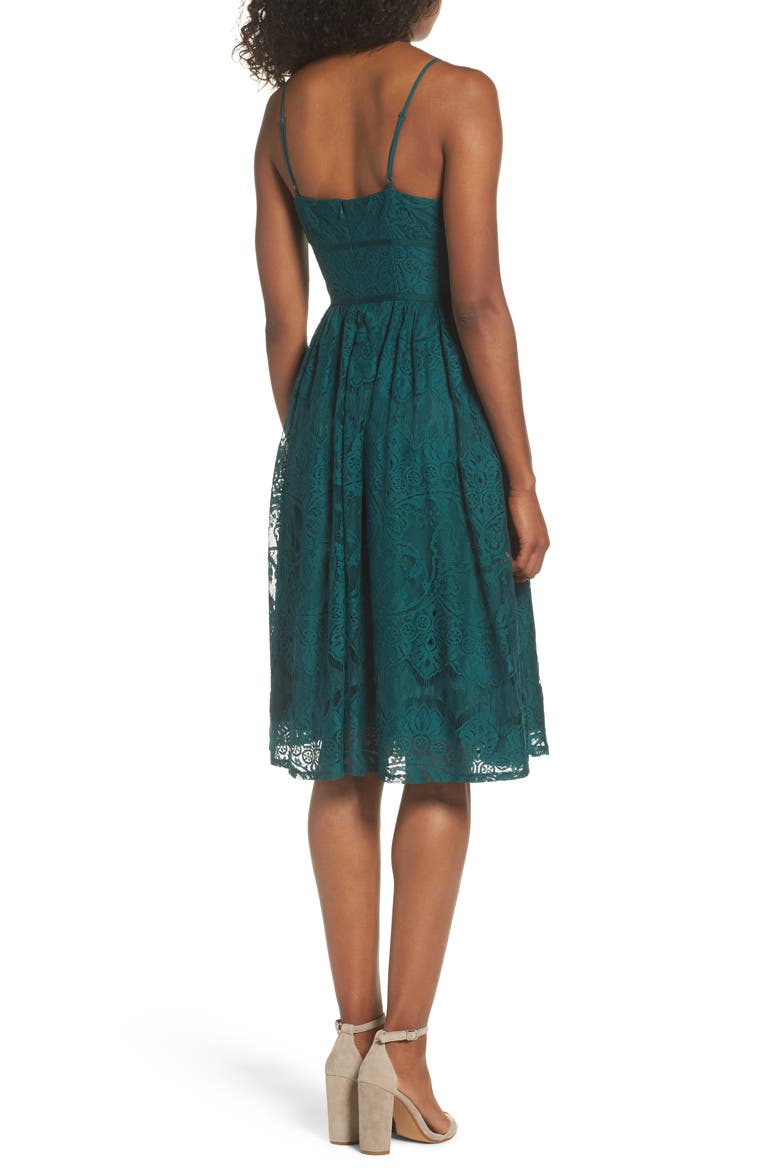 BB Dakota Galena Fit & Flare Dress, Alternate, color, VERDE